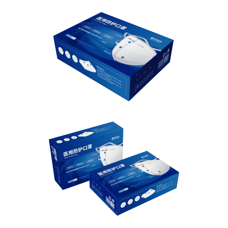 Gegolfde wegwerpmaskerverpakkingsdozen