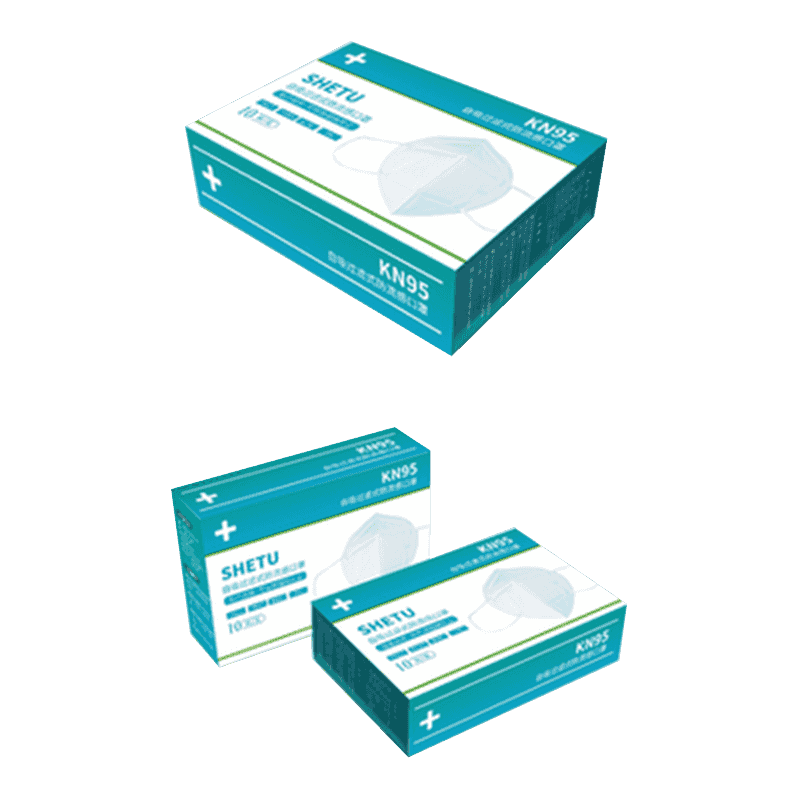 Gegolfde wegwerpmaskerverpakkingsdozen