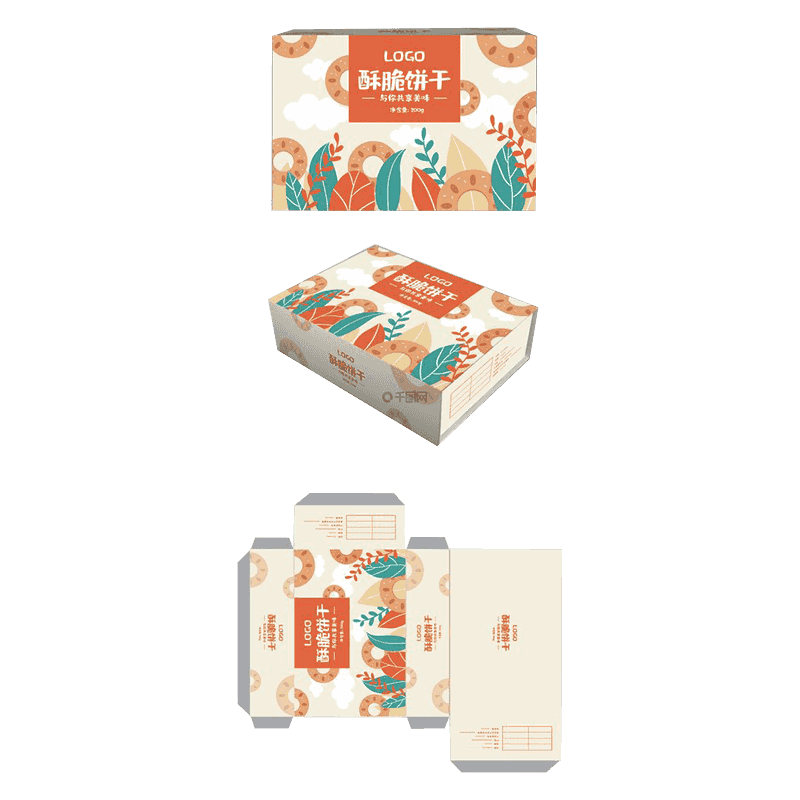 Golfkartonnen koekjesverpakkingsdozen