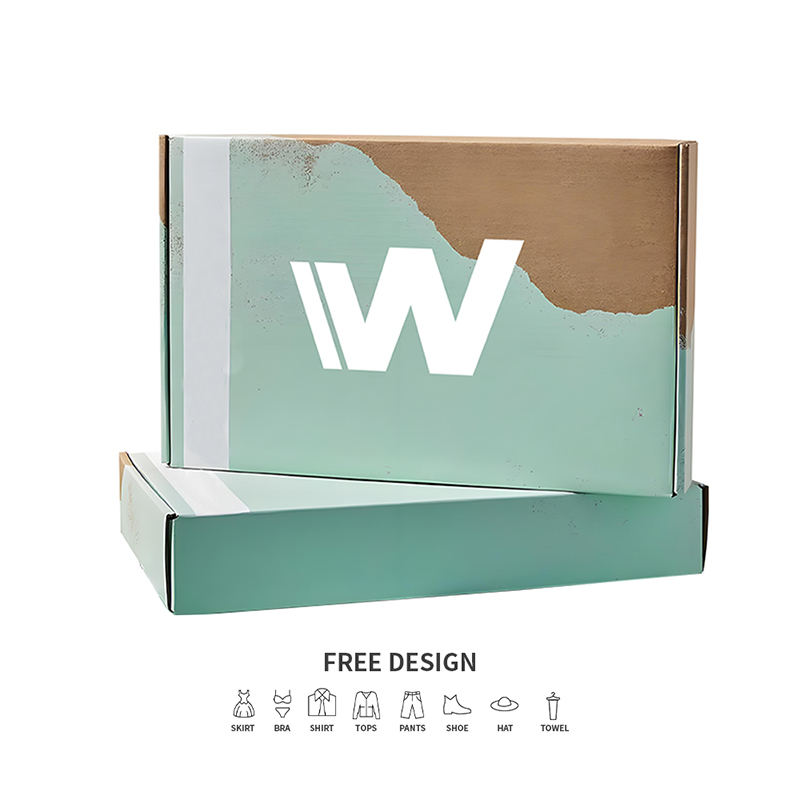 Blauwgroen gegolfde kledingverpakkingsdozen