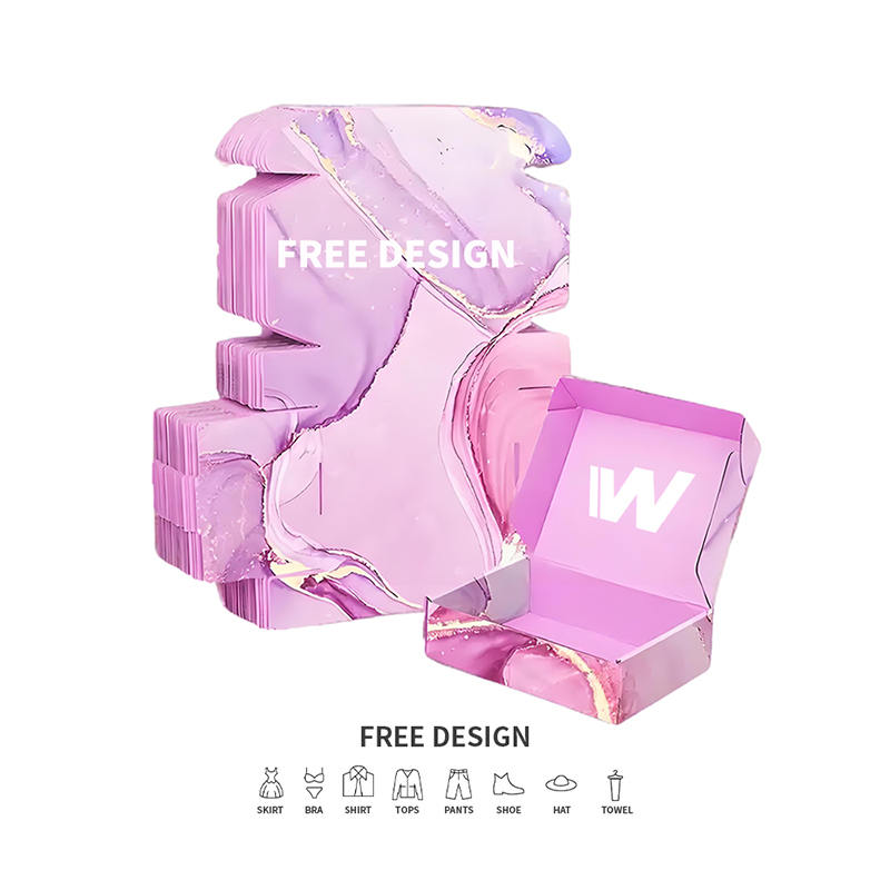 Paarse marmeren golfkartonnen kledingverpakkingsdozen