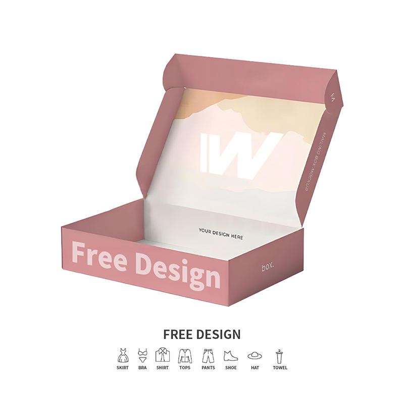 Zachtroze gegolfde kledingverpakkingsdozen