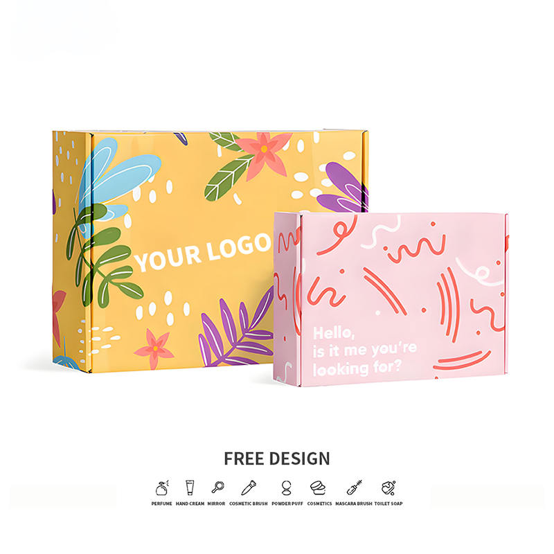 Kleurrijke natuur gegolfde cosmetische verpakkingsdozen