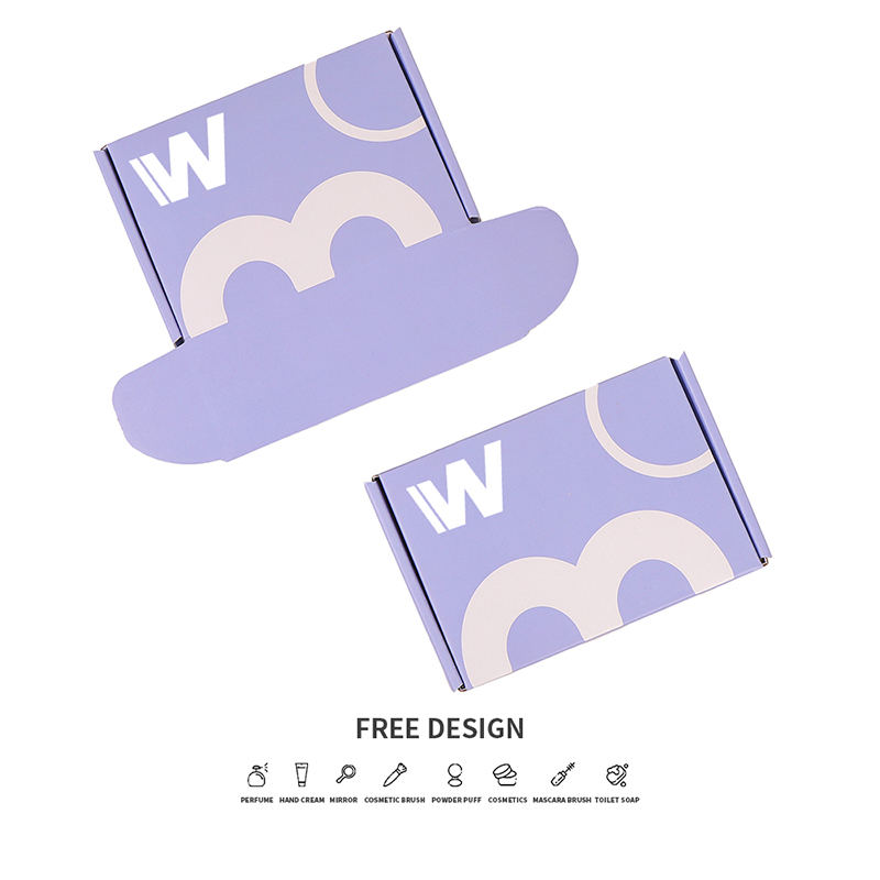 Lavendelpaarse gegolfde cosmetische verpakkingsdozen