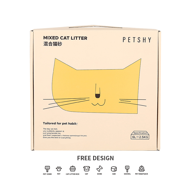 Gegolfde kattenbakverpakkingen