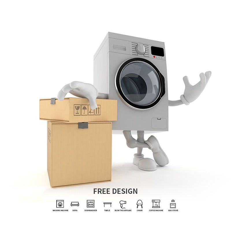 Golfkartonverpakkingen voor wasmachines