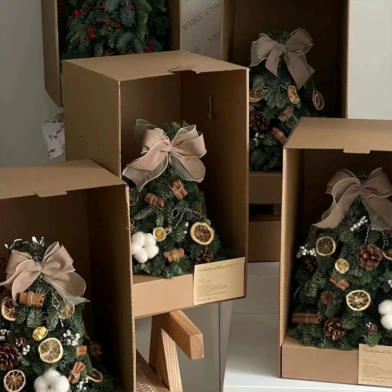 Uniforme bruine gegolfde bloemengeschenkdozen